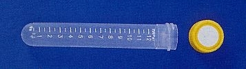 Zentrifugen-Röhrchen (PP) 15 ml, mit Rundboden lang und gelbem Schraubverschluß, gammasteril