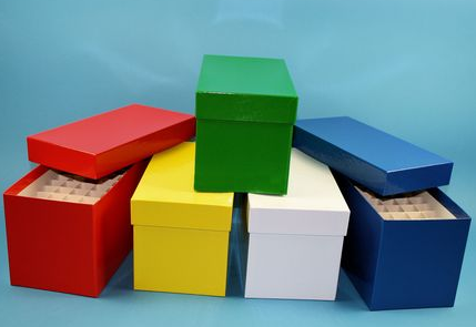"CellBox-Mini long" für 15 ml Röhrchen, 5x10 Fächer, Kartonmaterial