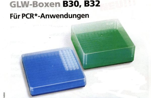 Lagerungsbox, 14x14 Fächer für 196 PCR-Tubes 0,2 ml bis 7,5 mm Ø, 28,5mm hoch