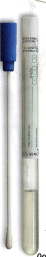 Abstrichbesteck -Röhrchen mit Plastestab/Wattetupfer, mit Amies-Transportmedium, steril